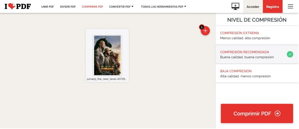 Fig. 5. Comprimir el PDF seleccionado - #RevistaTino Fig. 5. Comprimir el PDF seleccionado - #RevistaTino