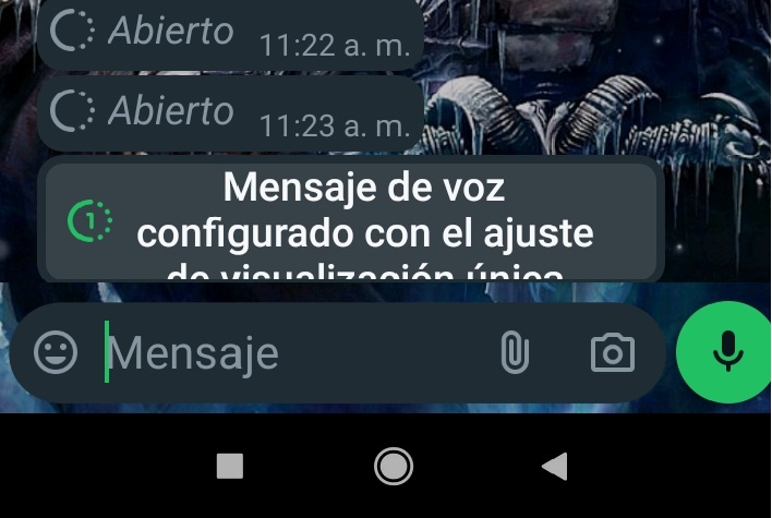 Fig. 6. Ya está configurado el mensaje de visualización única. . #RevistaTino Fig. 4. Ya está configurado el mensaje de visualización única. . #RevistaTino